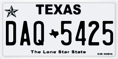 TX license plate DAQ5425