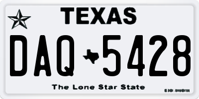 TX license plate DAQ5428
