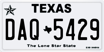 TX license plate DAQ5429