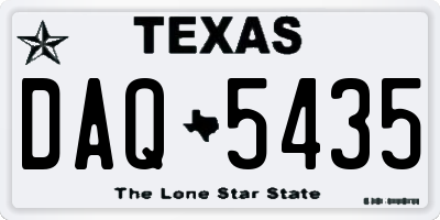 TX license plate DAQ5435