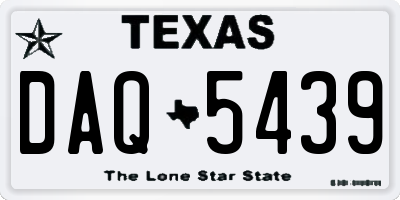 TX license plate DAQ5439