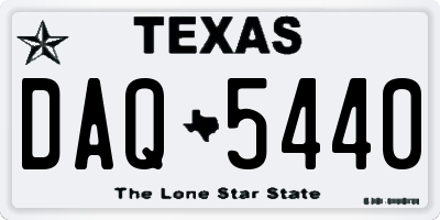 TX license plate DAQ5440