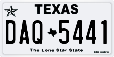 TX license plate DAQ5441