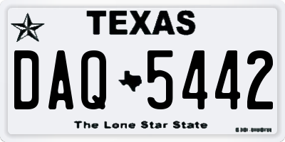 TX license plate DAQ5442