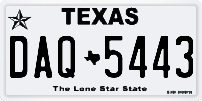 TX license plate DAQ5443