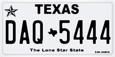 TX license plate DAQ5444
