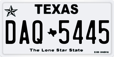 TX license plate DAQ5445