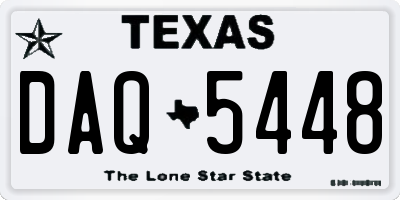 TX license plate DAQ5448