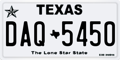 TX license plate DAQ5450