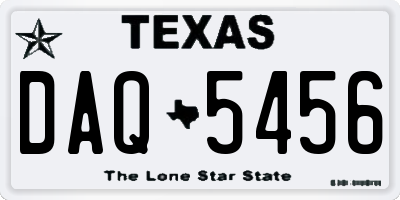 TX license plate DAQ5456