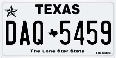TX license plate DAQ5459