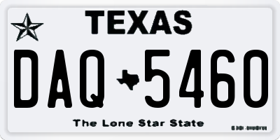TX license plate DAQ5460