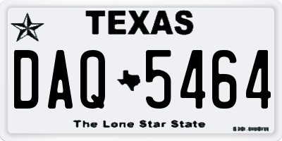 TX license plate DAQ5464