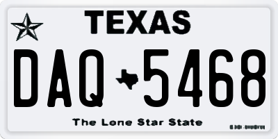 TX license plate DAQ5468