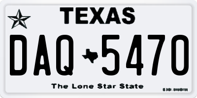 TX license plate DAQ5470