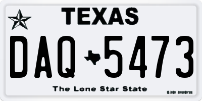 TX license plate DAQ5473