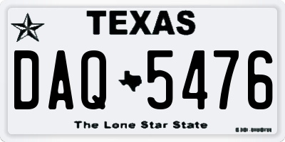 TX license plate DAQ5476