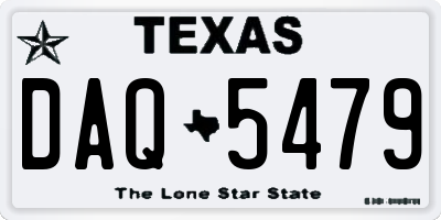 TX license plate DAQ5479