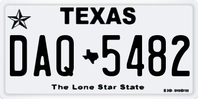 TX license plate DAQ5482