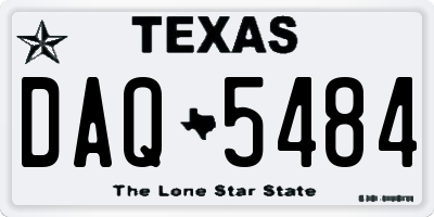 TX license plate DAQ5484