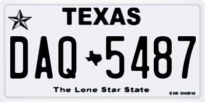 TX license plate DAQ5487