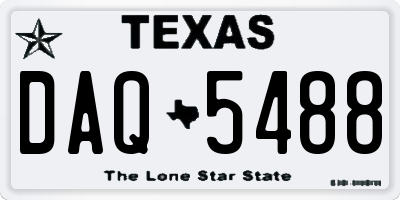 TX license plate DAQ5488