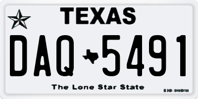 TX license plate DAQ5491