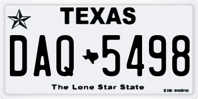 TX license plate DAQ5498