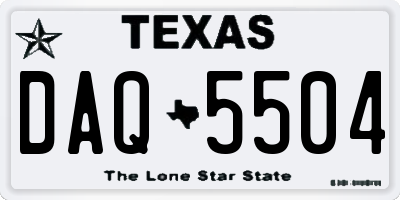 TX license plate DAQ5504