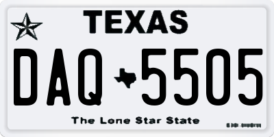 TX license plate DAQ5505