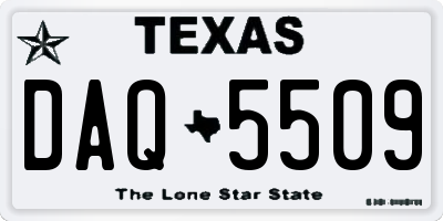 TX license plate DAQ5509