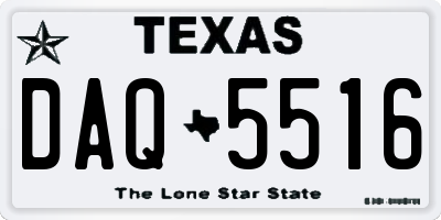 TX license plate DAQ5516
