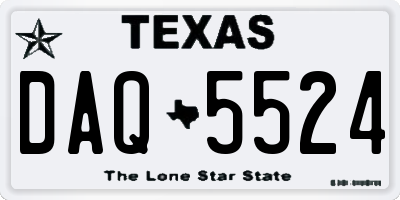 TX license plate DAQ5524