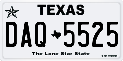 TX license plate DAQ5525