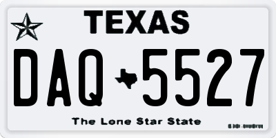 TX license plate DAQ5527