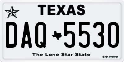 TX license plate DAQ5530