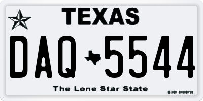 TX license plate DAQ5544
