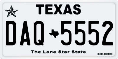 TX license plate DAQ5552