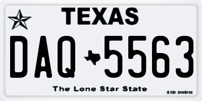 TX license plate DAQ5563