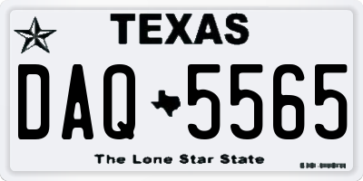 TX license plate DAQ5565