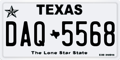 TX license plate DAQ5568