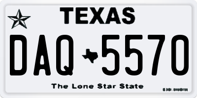 TX license plate DAQ5570