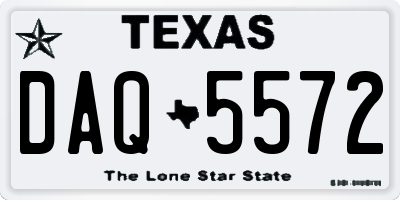 TX license plate DAQ5572