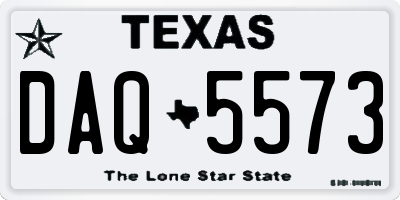 TX license plate DAQ5573