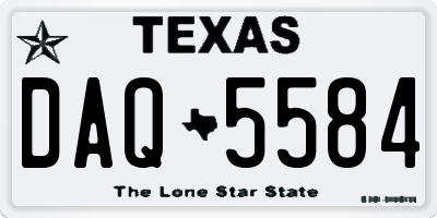 TX license plate DAQ5584