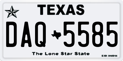 TX license plate DAQ5585