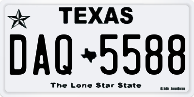 TX license plate DAQ5588