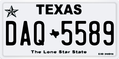 TX license plate DAQ5589