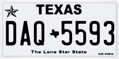 TX license plate DAQ5593