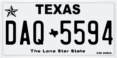 TX license plate DAQ5594